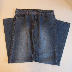 Rue21 Juniors Stretch Flare Distressed Low Rise Denim Blue Jeans Size 7/8